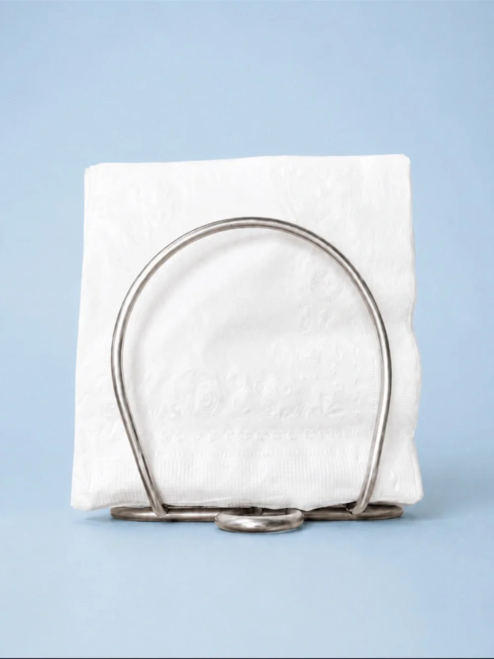 Satin Nickel Napkin Holder Modern Metal Semi Circle Tabletop Kitchen Organizer